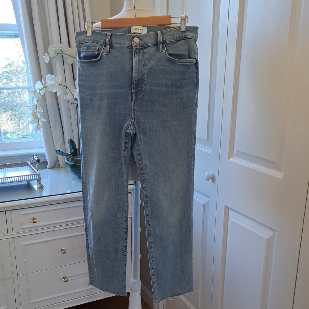 NWOT FRAME Denim Womens‎ Le High Straight Light Wash Stretch Ankle Jeans S-31